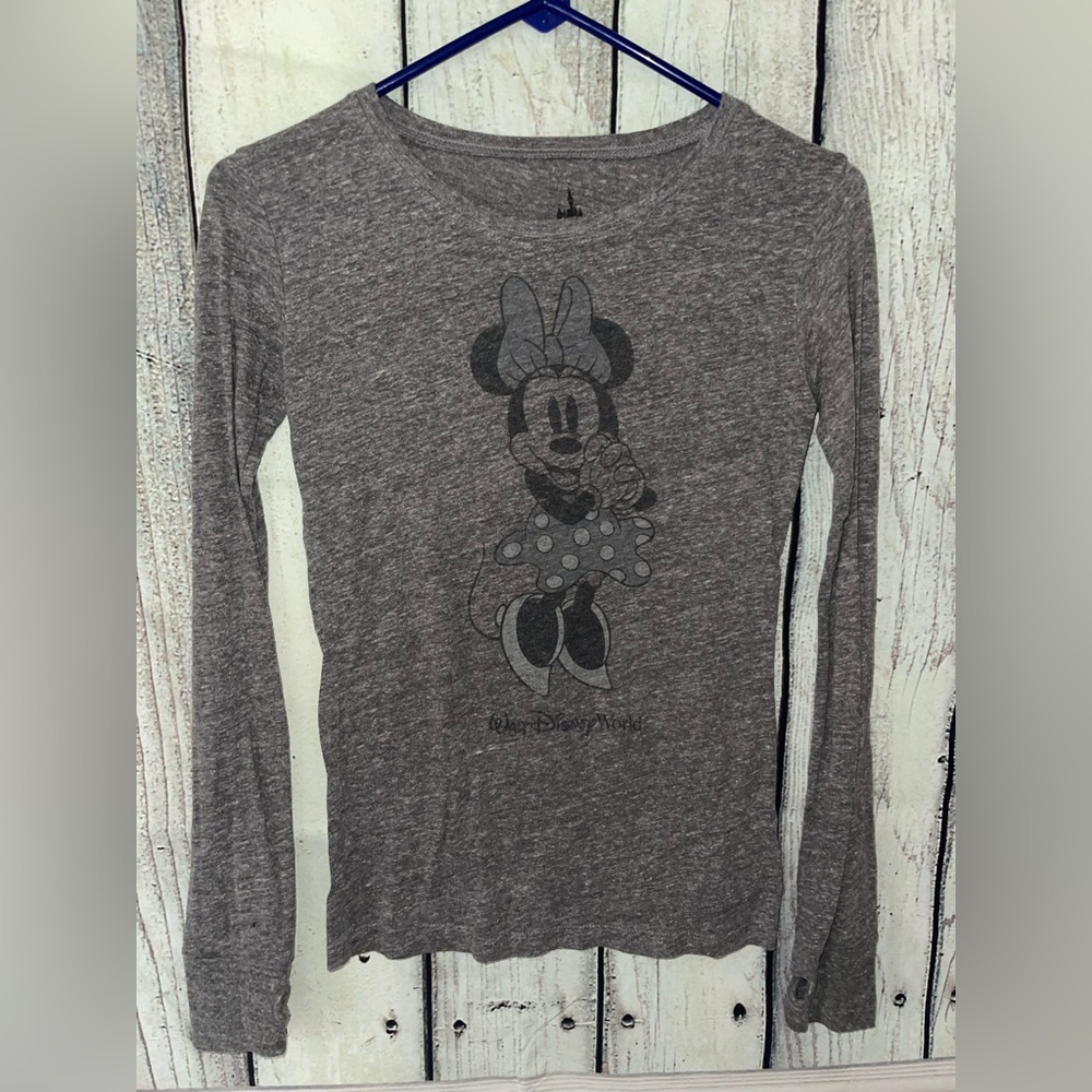 Disney Kids Gray Minnie Mouse Long Sleeve Shirt